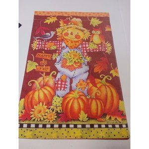 Garden Flag Fall Halloween Scarecrow Pumpkins Double Sided 12 1/2in x 18in